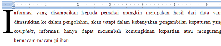 Contoh format Drop CapIn Margin