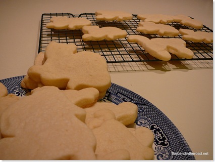 cat sugar cookies waiting for frosting