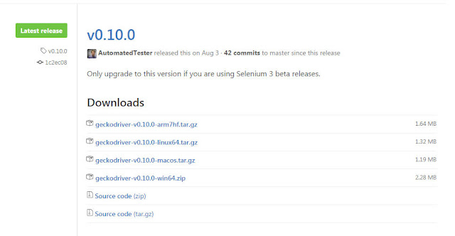 download geckodriver from github