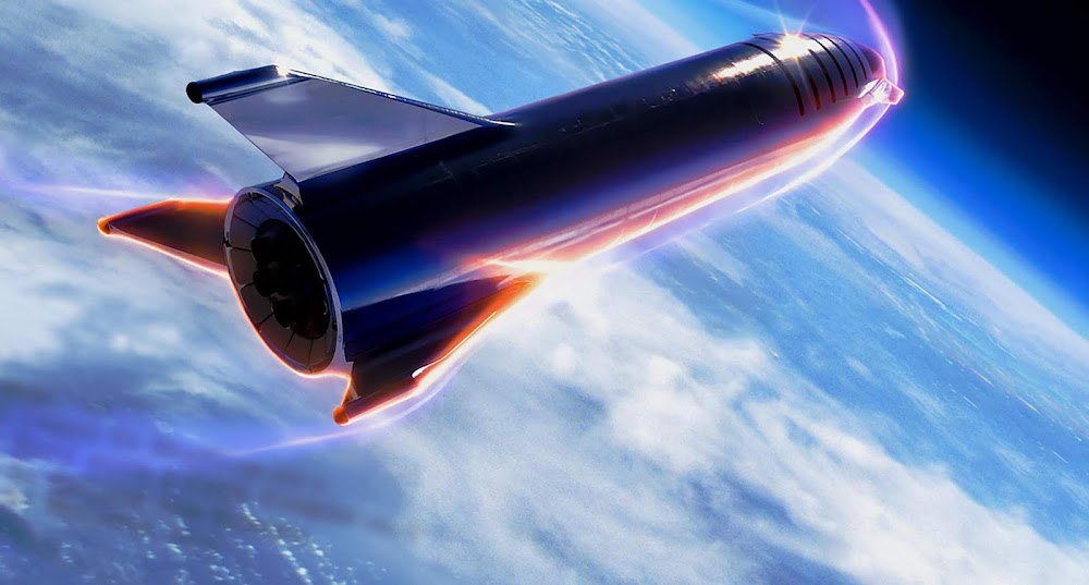 Official HQ render of SpaceX stainless steel Starship