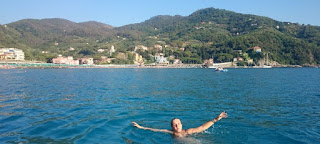 Playa de Levanto desde el patinete.