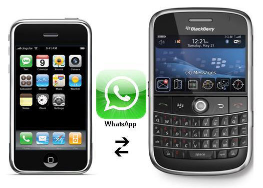 WhatsApp di BlackBerry dan iPhone