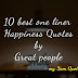 10 best one liner quotes of  happiness.