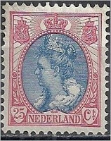 1899 - 1921 Queen Wilhelmina 25 cents