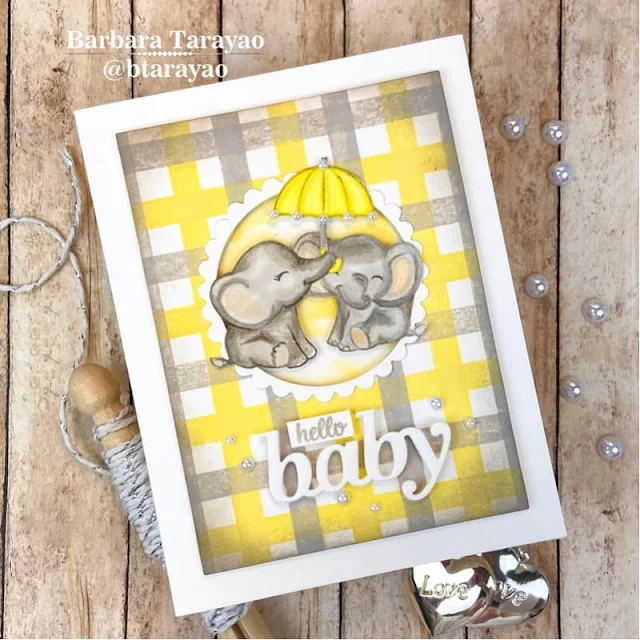 Sunny Studio Stamps: Baby Elephants Card by Barbara Tarayao