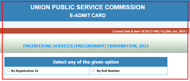 UPSC Engineering Services (Preliminary) Examination 2021 Admit Card & Notice