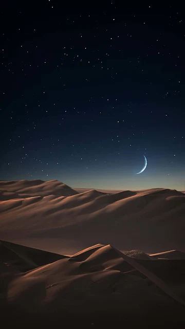 Papel de Parede Deserto, Céu Noturno, Paisagem Natural, Wallpaper HD