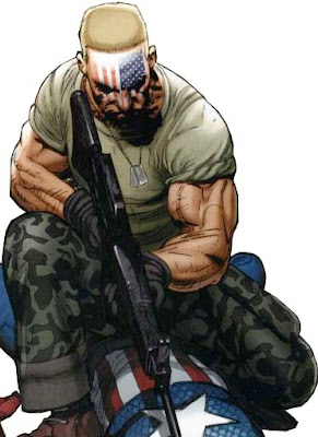 Nuke (Frank Simpson) - Marvel Villains Penjahat super bertato bendera amerika di wajahnya objek percobaan program Homegrown Weapon Plus Weapon VII 3