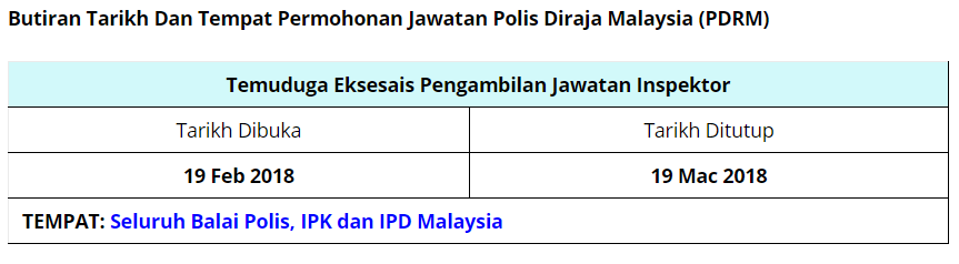 Pengambilan Polis Diraja Malaysia (PDRM) - Terbuka 2017 ...