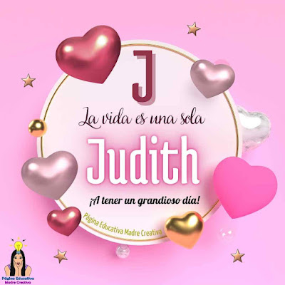 Solapin Nombre Judith para imprimir gratis - Nombre para descargar