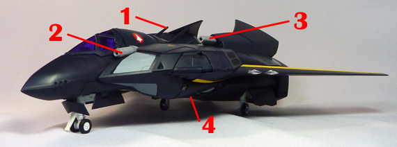 Macross 7 VF-17S VF-17S Nightmare Armament weapon position