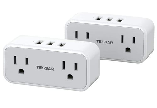 TESSAN Wall Power Strip with Double Outlet Splitter