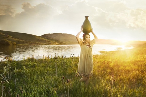 Girl-in-green-field, Fantasy landscape photography