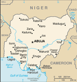 map of Nigeria showing Abia, Adamawa, Akwa Ibom, Anambra, Bauchi, Bayelsa, Benue, Borno, Cross River, Delta, Ebonyi, Edo, Ekiti, Enugu, Federal Capital Territory, Gombe, Imo, Jigawa, Kaduna, Kano, Katsina, Kebbi, Kogi, Kwara, Lagos, Nassarawa, Niger, Ogun, Ondo, Osun, Oyo,  Plateau, Rivers, Sokoto, Taraba, Yobe and Zamfara