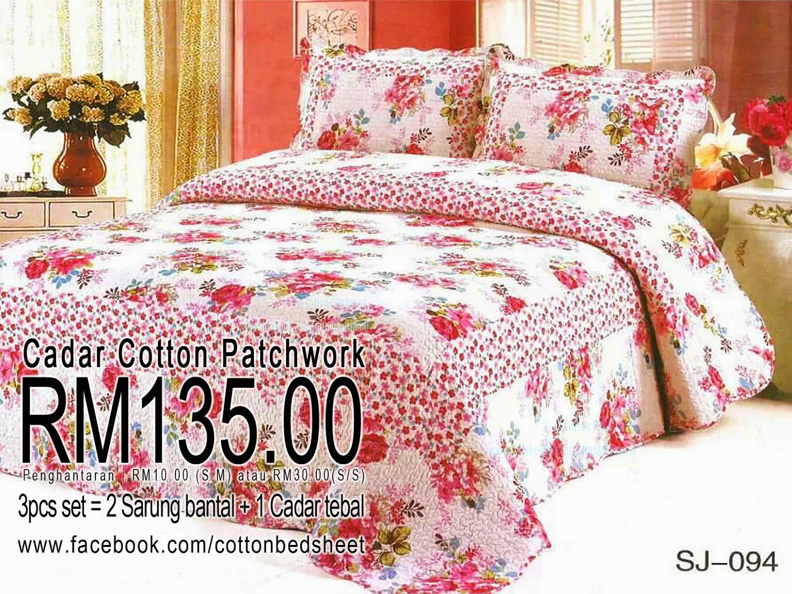 Cadar cotton patchwork: Cotton Quilt Bedsheet