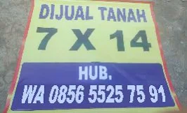 Baner penawaran tanah kavling yang belum terpasang