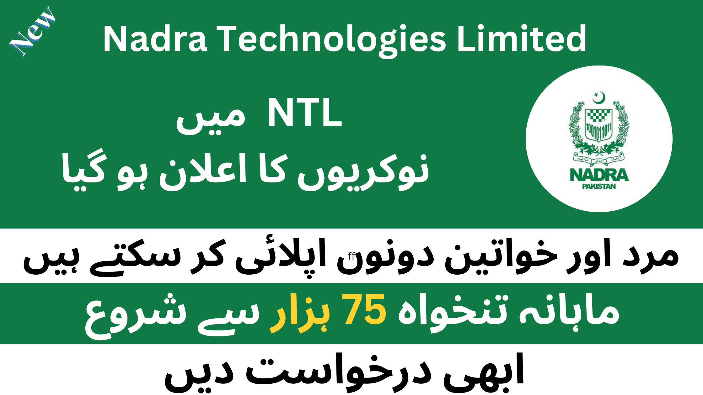 Nadra Technologies Limited NTL Jobs 2024| Apply Online