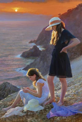 SOLENE AND LAURA, 2022 painting Vladimir Volegov
