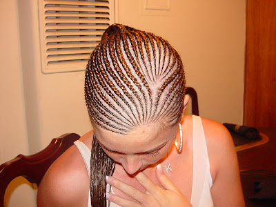 Feed in Cornrows ponytail