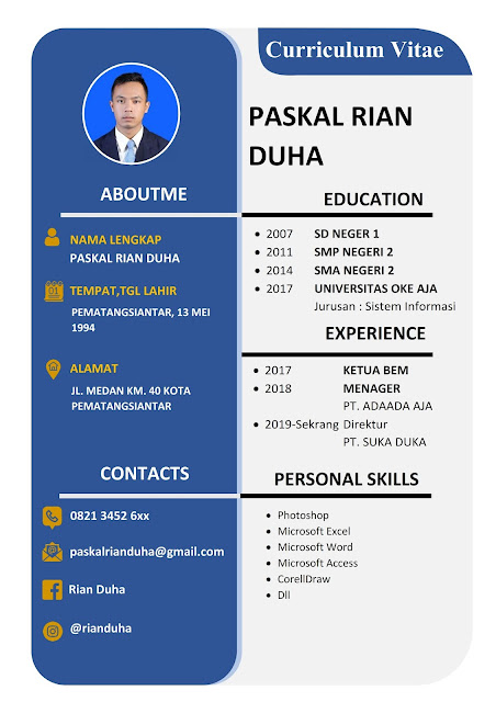 Template CV lamaran Kerja