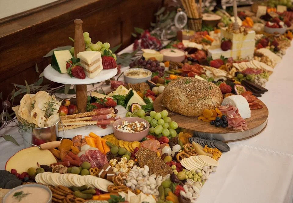 wedding catering grazing tables food