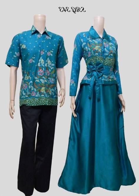 10 Model Baju Batik Muslim Couple Elegan Terbaru 2018