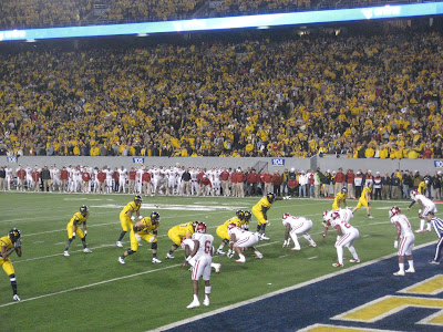 Derek Kief up close and personal with the WVU football team