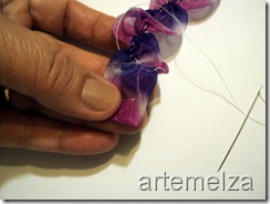 artemelza - flor de fita - rosa