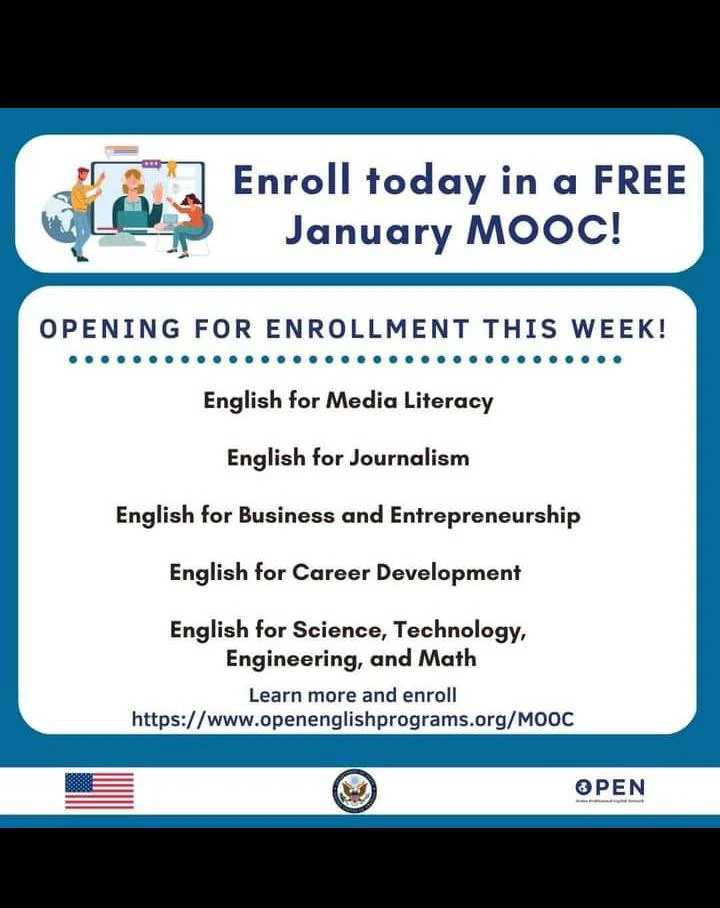 Current Massive Open Online Courses (MOOCs) | تعلم اللغة الانجليزية مجان