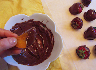 Demonstration of Dipping an Apricot