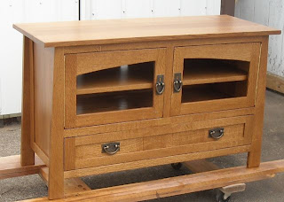 mission oak tv stand