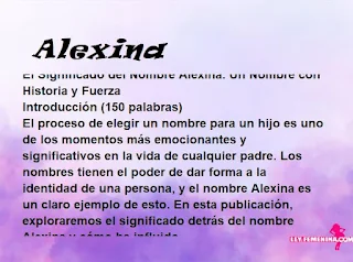 significado del nombre Alexina