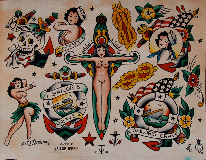 Owen Jensen compilation sheet 1 Owen Jensen replica sheet 2 Sailor Jerry