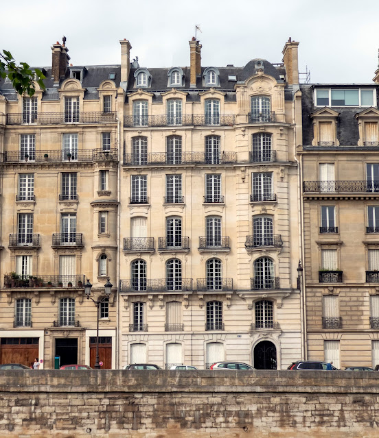 typical Paris Facade,windows balconies and doors