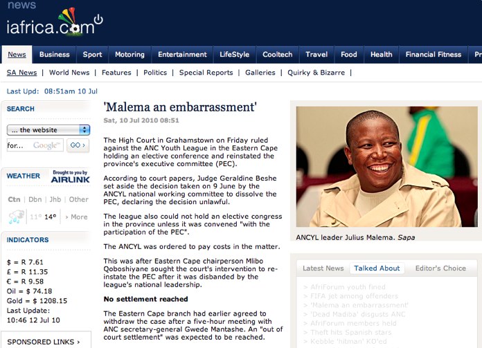 iafrica.com | news | sa news _Malema an embarrassment_.jpg