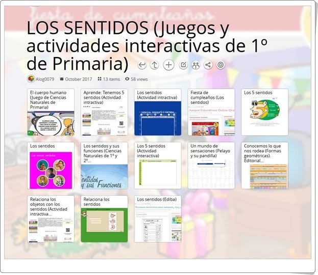 "13 Juegos y actividades interactivas para el estudio de LOS SENTIDOS en 1º de Primaria"