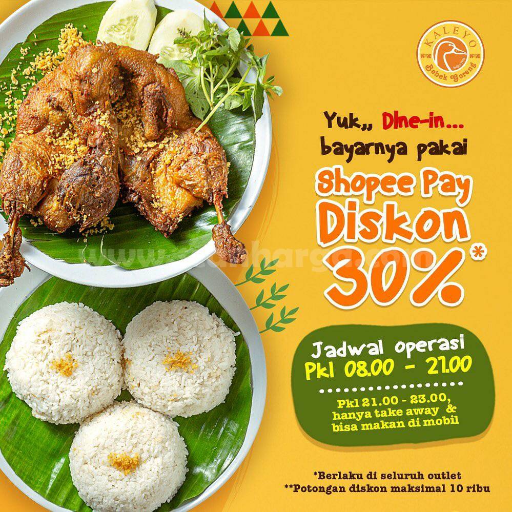 Promo BEBEK KALEYO Diskon 30% Bayar Pakai Shopeepay