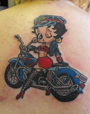 Betty Boop Tattoos on Tattoo Design Blog 2011  Betty Boop Cartoon Motorcycle Biker Tattoo