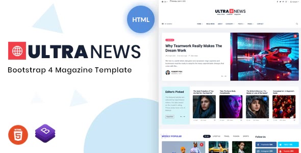 Magazine Bootstrap Template 