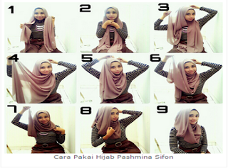 cara memakai hijab pashmina terbaru 7