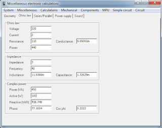 Screenshot 3 : MiscElectronic Calculations