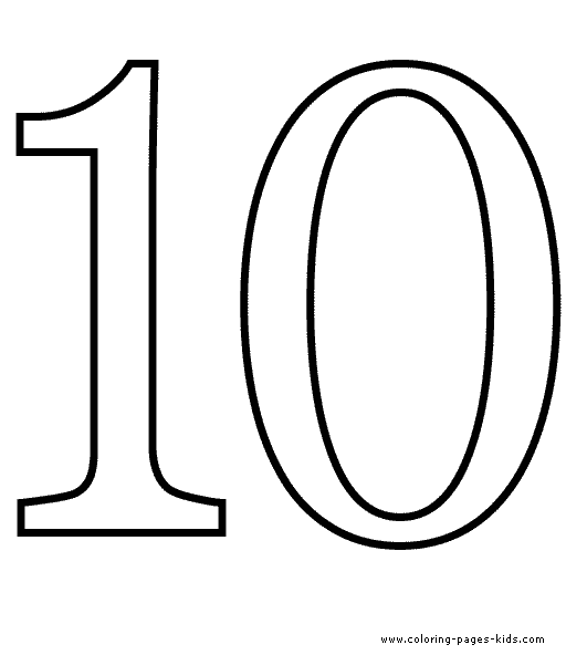 Number 10 Clipart Black And White Free