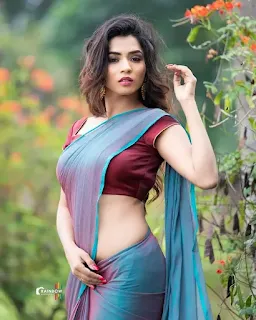 Viranika Shetty hottest saree photoshoot stills