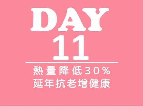  Day 11 熱量降低30% 延年抗老增健康