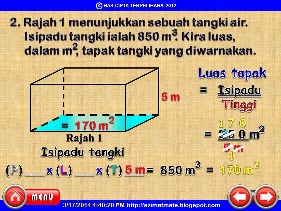 AZIMAT SEKOLAH RENDAH: GABUNGAN TIGA MATRA, DUA MATRA DAN 