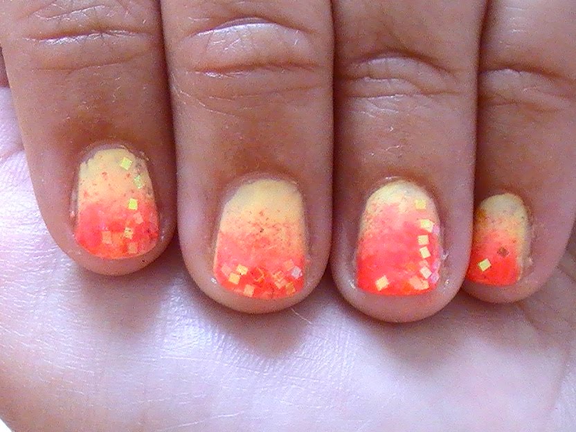  opi hot spicy mac scorcher no name brand light orange colour glitters