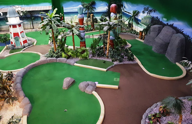 The Tiki Hut Trail course at Paradise Island Adventure Golf at the Trafford Centre in Manchester