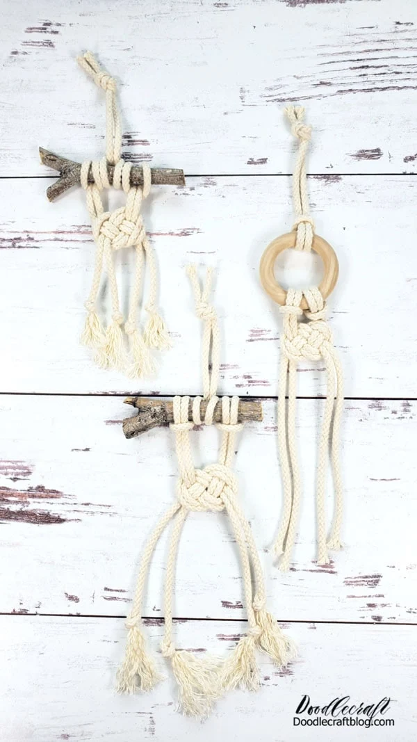 How to Make a Macrame Josephine Knot Ornament!  Learn how to tie a Josephine knot!     Macrame is all the rage and the perfect look for the holidays. This is the perfect macrame craft for beginners--that totally shouts "not made by a beginner!" You will love this--once confident with this knot, you can go big!   This cute knot makes the perfect little handmade ornament. Great to give as a handmade gift, use as a gift tag or just decorate your Christmas tree.    Just a couple supplies and a few minutes to make each one. Great for a tween/teenager craft too! Fill the Christmas tree with these gorgeous ornaments for a natural look!