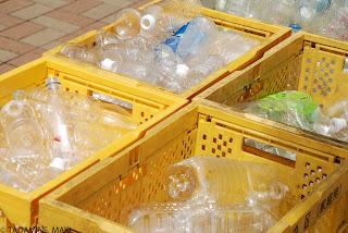 The way we throw away the used plastic bottles at home, in Tokyo