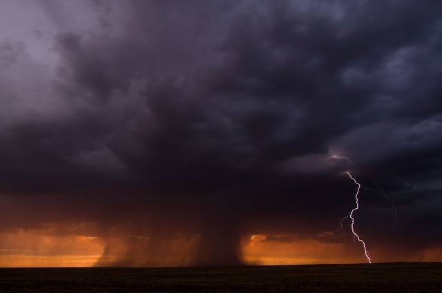 Storm and Lightning over Petrified Forest National Park